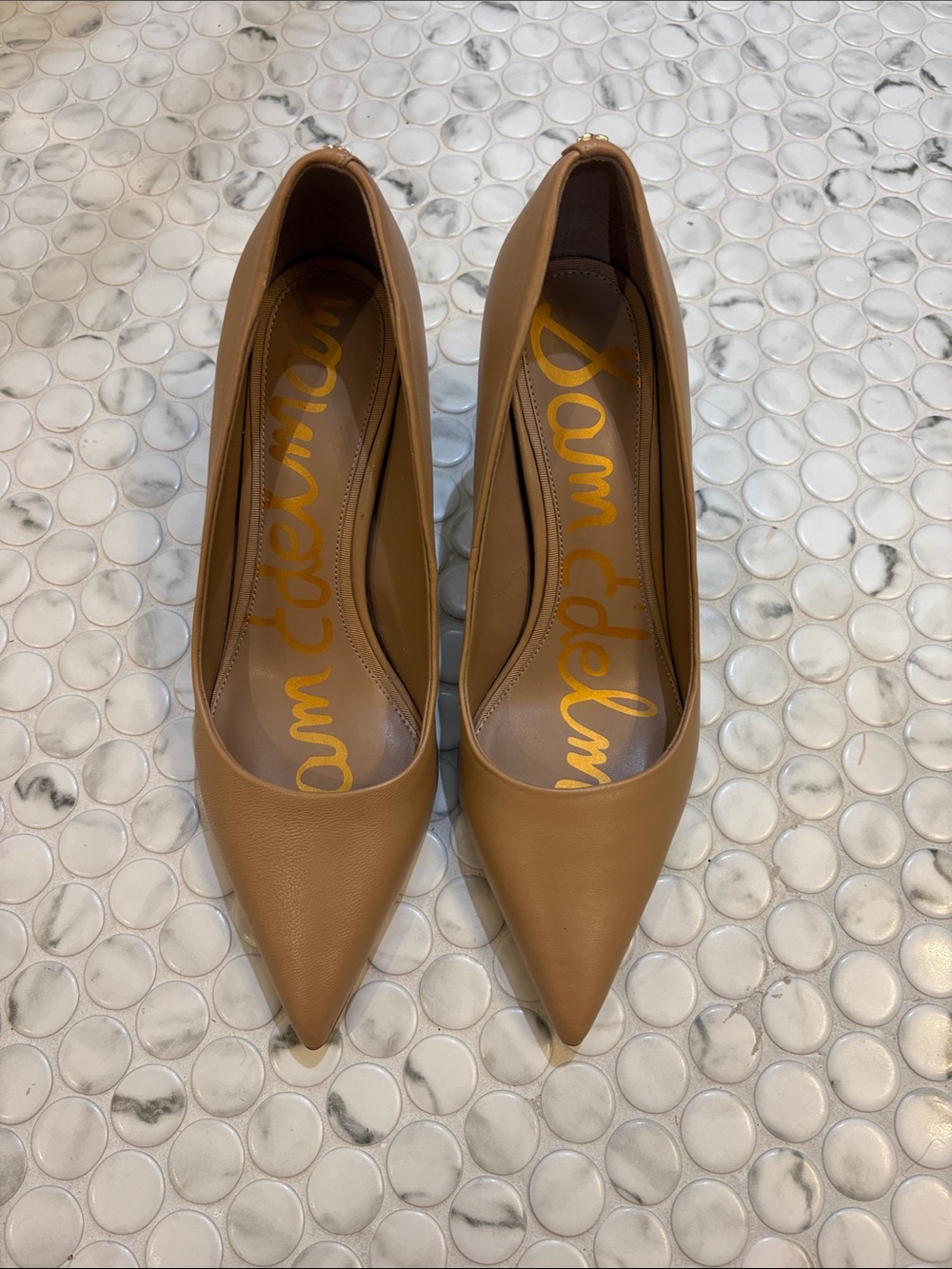 Sam Edelman Vienna pointy toe heels in Sand Leather